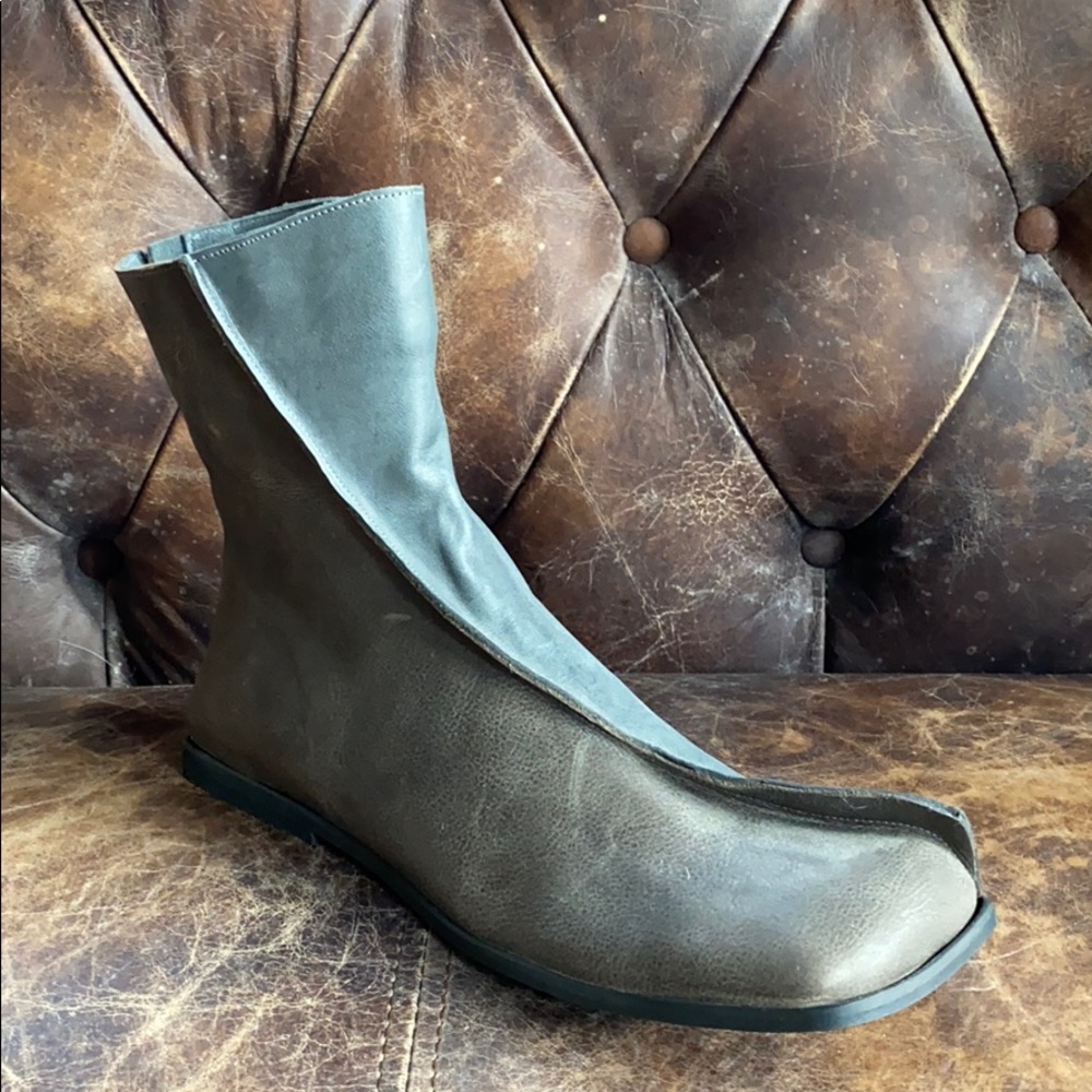 Custom one of a kind leather ankle boots